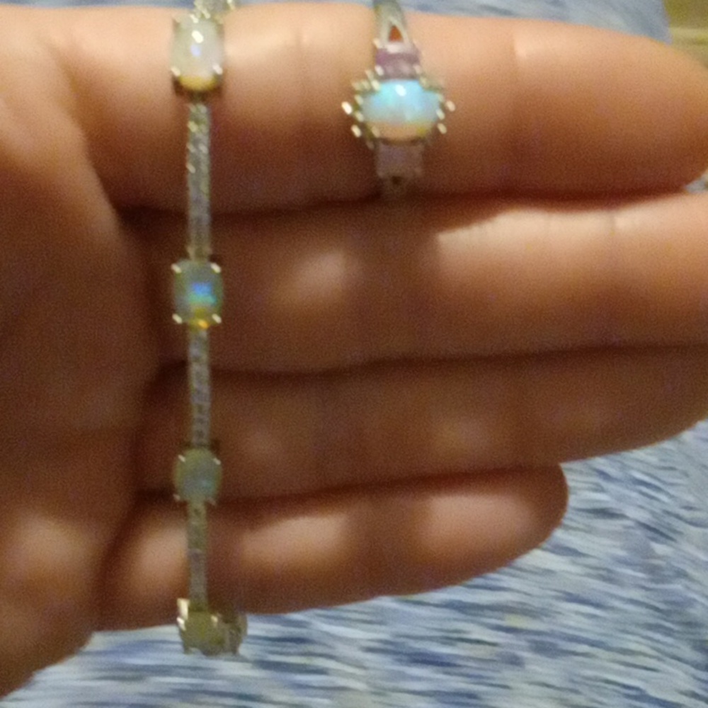 Ladies opal bracelet and ring set